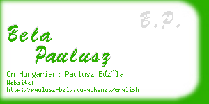 bela paulusz business card